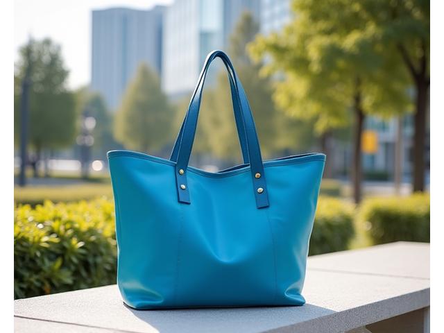 A stylish ZenOutdoors yoga tote bag carried by a person in an urban park, showcasing sophisticated style and security features for city environments.